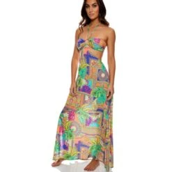 Luli Fama Positano Bandeau Ring Cut Out Dress